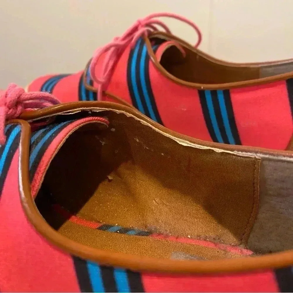 DV Dolce Vita Pink & Blue Canvas Lace-up Oxfords​​